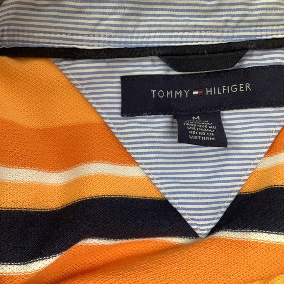Tommy Hilfiger Striped Mens Polo Size Medium (Preowned) - Picture 3 of 3